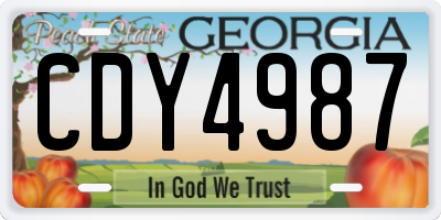 GA license plate CDY4987
