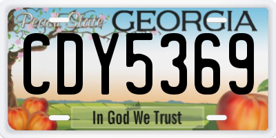 GA license plate CDY5369