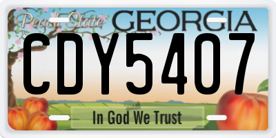 GA license plate CDY5407