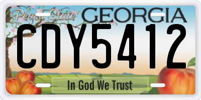 GA license plate CDY5412