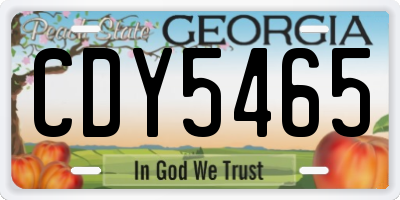 GA license plate CDY5465