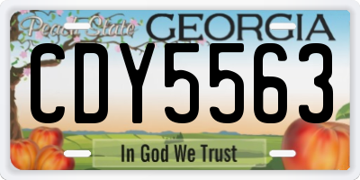 GA license plate CDY5563
