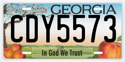 GA license plate CDY5573