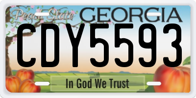 GA license plate CDY5593