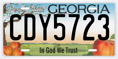 GA license plate CDY5723