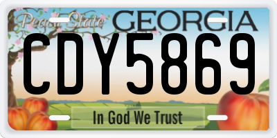 GA license plate CDY5869