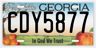 GA license plate CDY5877