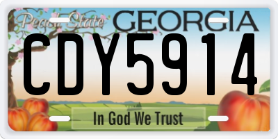 GA license plate CDY5914