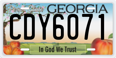 GA license plate CDY6071