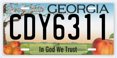 GA license plate CDY6311