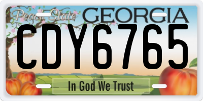 GA license plate CDY6765