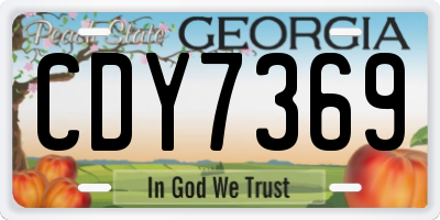 GA license plate CDY7369