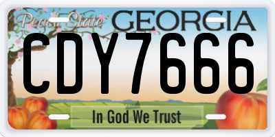 GA license plate CDY7666