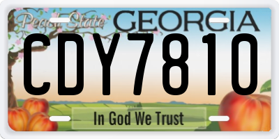 GA license plate CDY7810