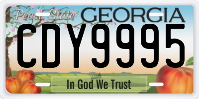 GA license plate CDY9995