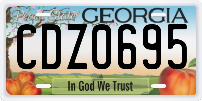 GA license plate CDZ0695
