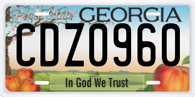 GA license plate CDZ0960