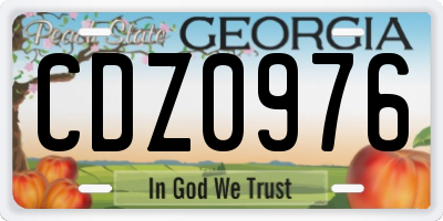 GA license plate CDZ0976