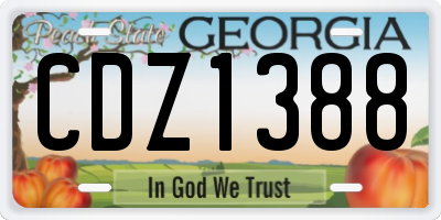 GA license plate CDZ1388
