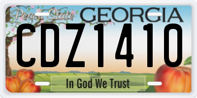 GA license plate CDZ1410