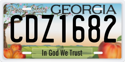 GA license plate CDZ1682