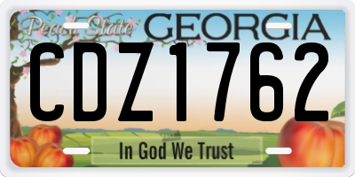 GA license plate CDZ1762