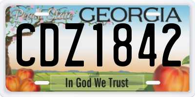 GA license plate CDZ1842