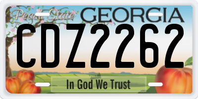 GA license plate CDZ2262