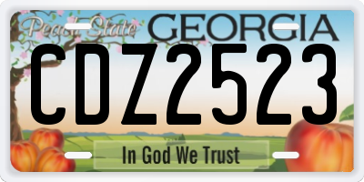GA license plate CDZ2523