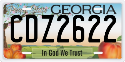 GA license plate CDZ2622