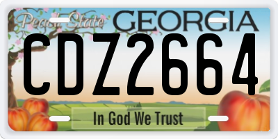 GA license plate CDZ2664