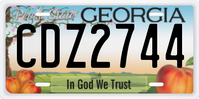 GA license plate CDZ2744