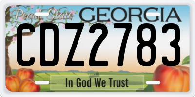 GA license plate CDZ2783