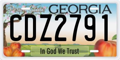 GA license plate CDZ2791