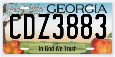 GA license plate CDZ3883