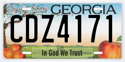 GA license plate CDZ4171