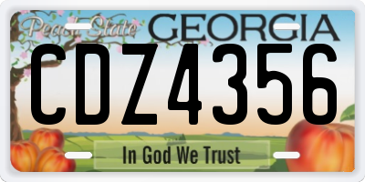 GA license plate CDZ4356