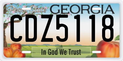 GA license plate CDZ5118