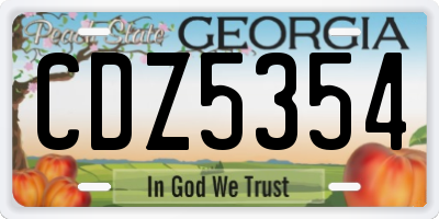 GA license plate CDZ5354