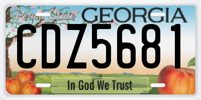 GA license plate CDZ5681