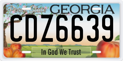 GA license plate CDZ6639