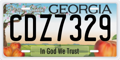 GA license plate CDZ7329