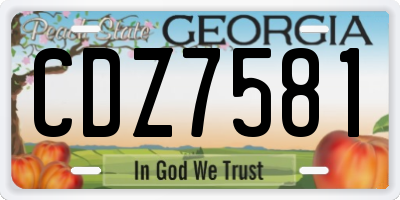 GA license plate CDZ7581