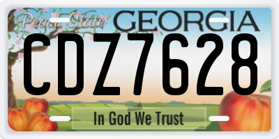 GA license plate CDZ7628