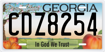 GA license plate CDZ8254