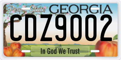 GA license plate CDZ9002