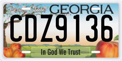 GA license plate CDZ9136