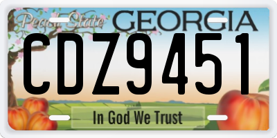 GA license plate CDZ9451