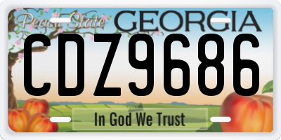 GA license plate CDZ9686