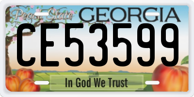 GA license plate CE53599